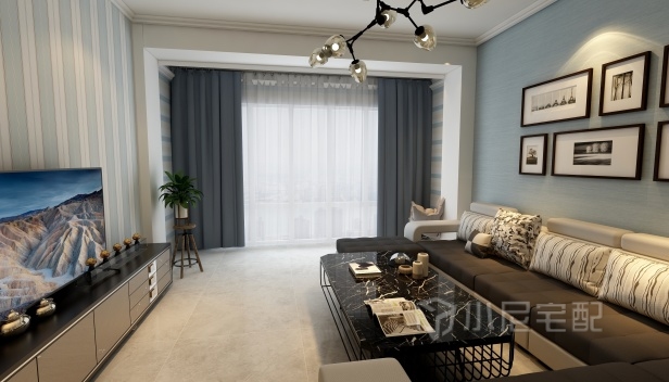 90㎡/兩室兩廳一衛(wèi)/地中海