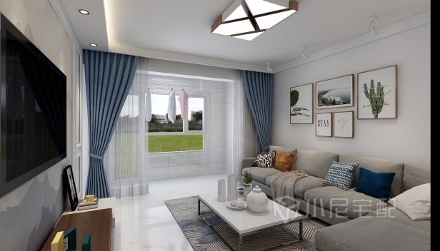 96㎡/兩室一廳一衛(wèi)/現(xiàn)代